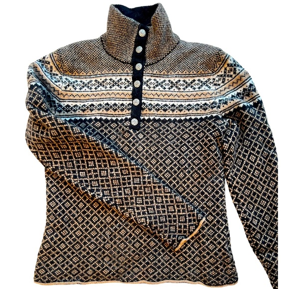 Eddie Bauer Lamb wool sweater/turtleneck with front buttons - Picture 2 of 10